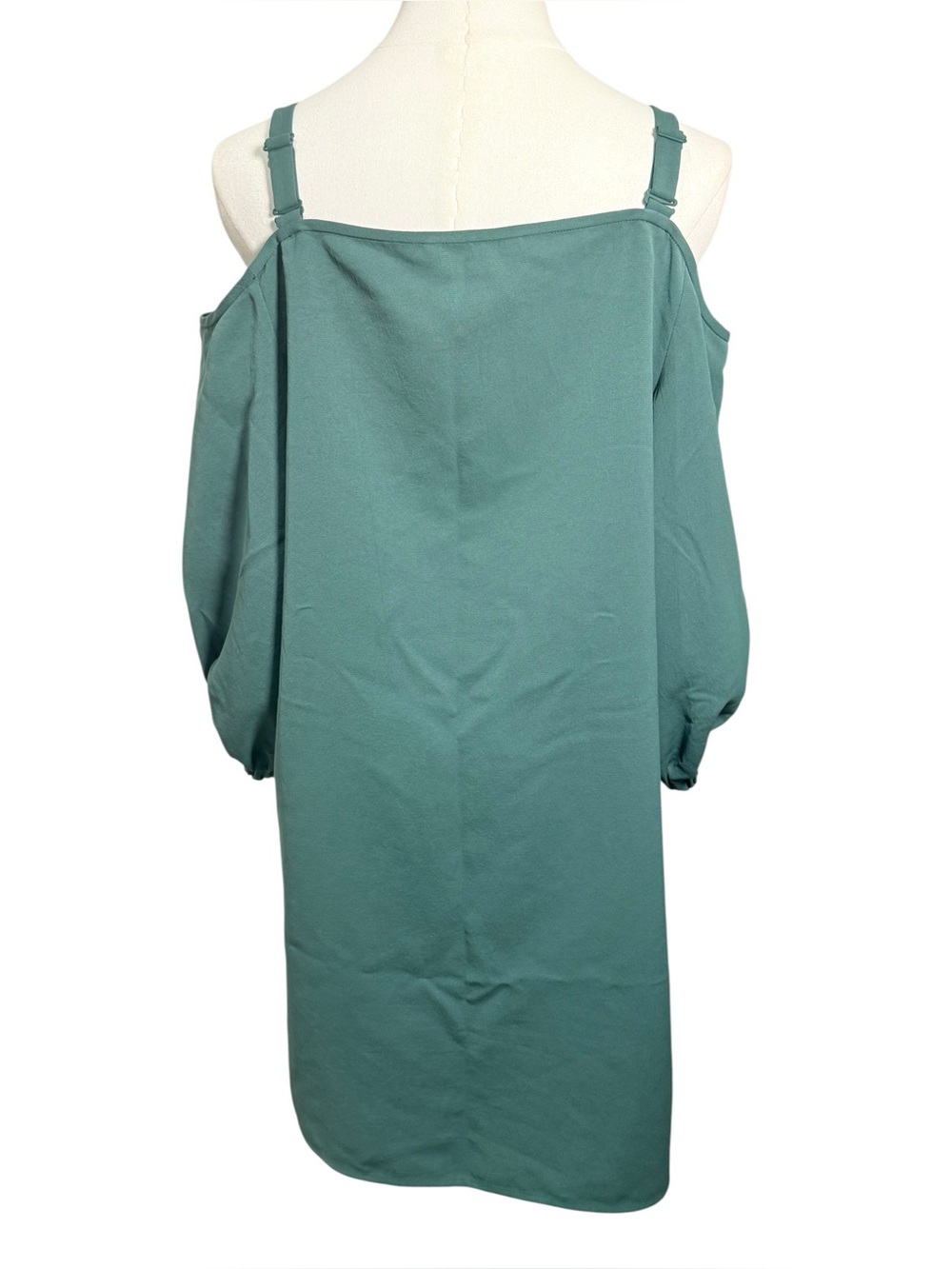 Tibi Juniper Green Cold Shoulder Suspender Strap Mini Dress Size 2 - Picture 6 of 11